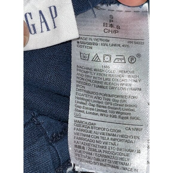 Gap Joggers Blue Linen Cotton Pull On Pockets Casual Summer Basic Womens S - Picture 7 of 7